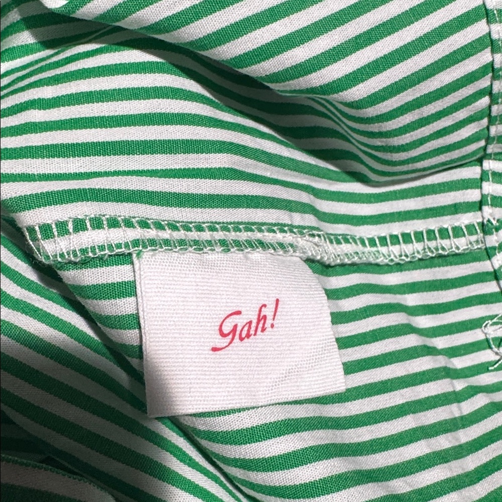 Lisa Says Gah Green and White Striped short set - Picture 7 of 10